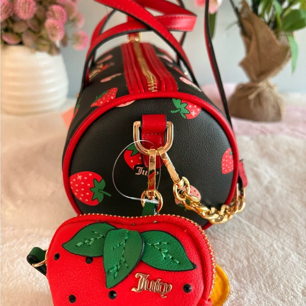 Juicy Couture Sweet N Juicy Strawberry Mini Barrel Bag w/ coin pouch - Picture 5 of 7